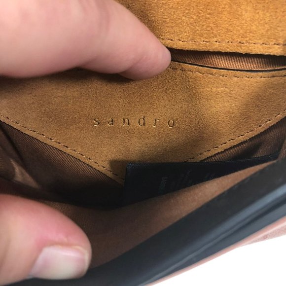 Sandro Lou Mini Crossbody Bag Leather Colorblock - Picture 7 of 11